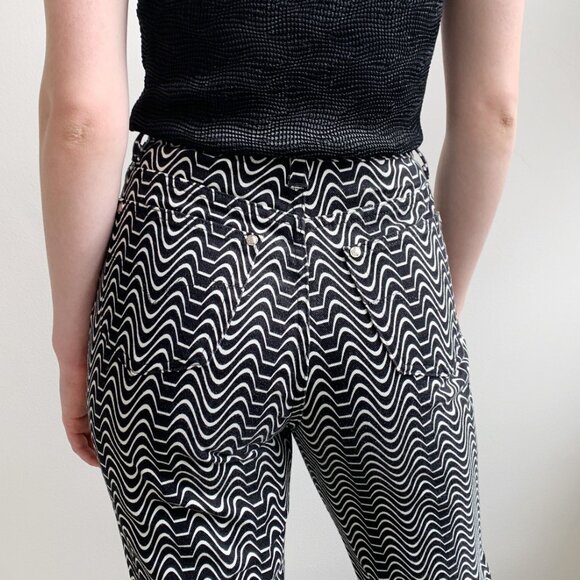 vintage versace wavy black and white jeans - Picture 3 of 9